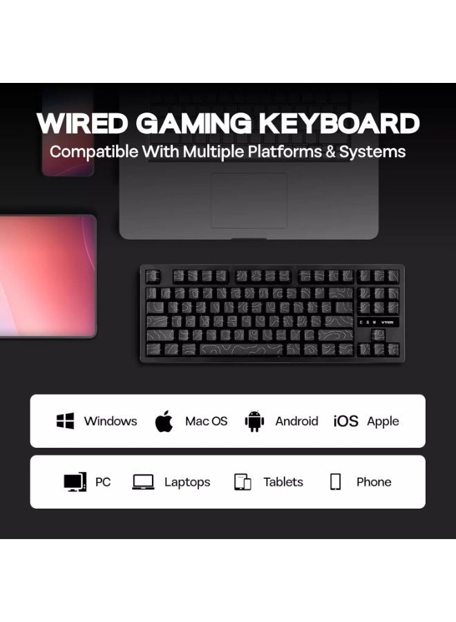 VTER ATO87 HE Magnetic Gaming Keyboard with Adjustable Actuation, Hall Effect Keyboard with 0.125ms Latency, 8K Polling Rate, 87-Key, Hot-Swappable, RGB, Customizable Keys - Image 3